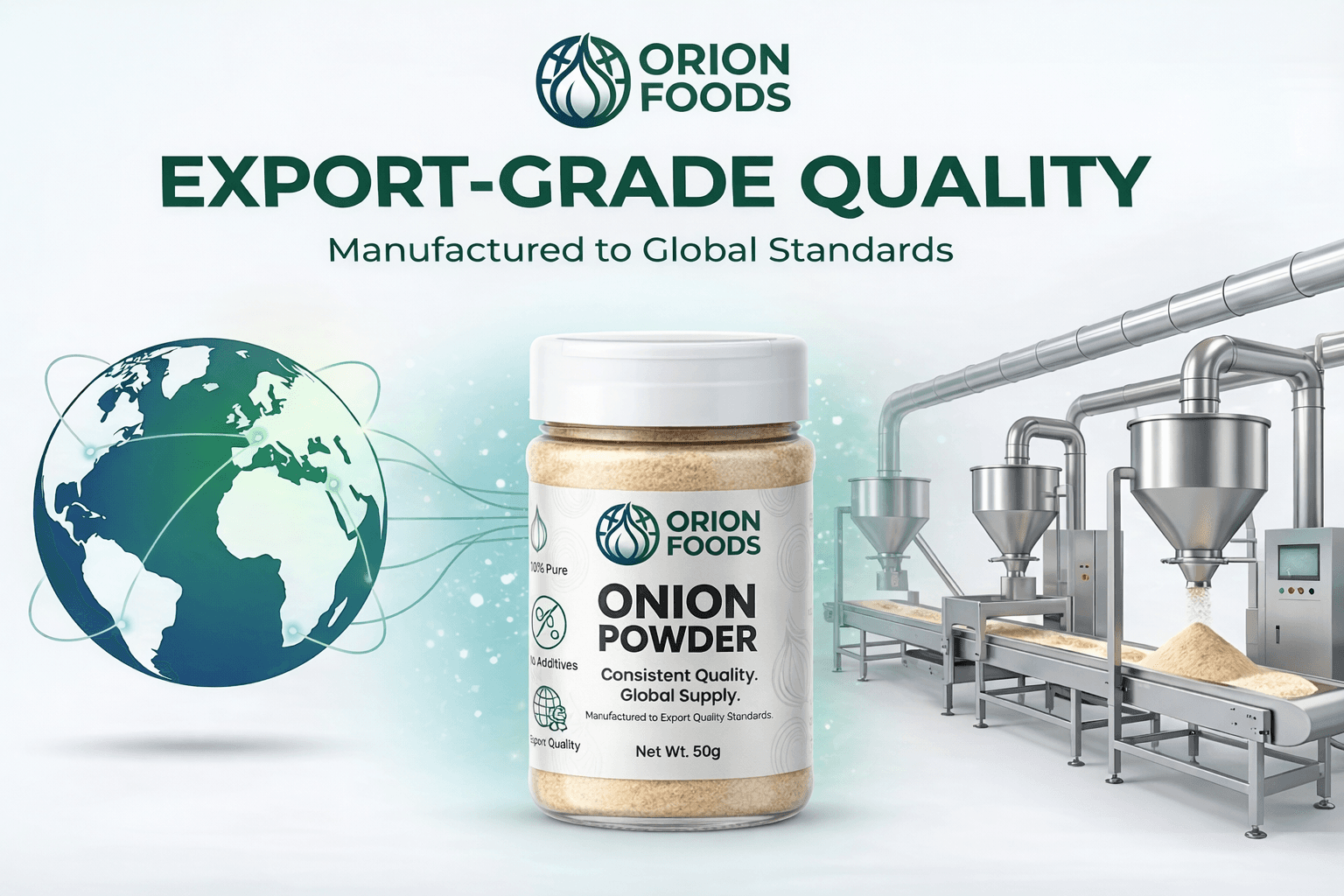 Export-grade dehydrated vegetable powder production